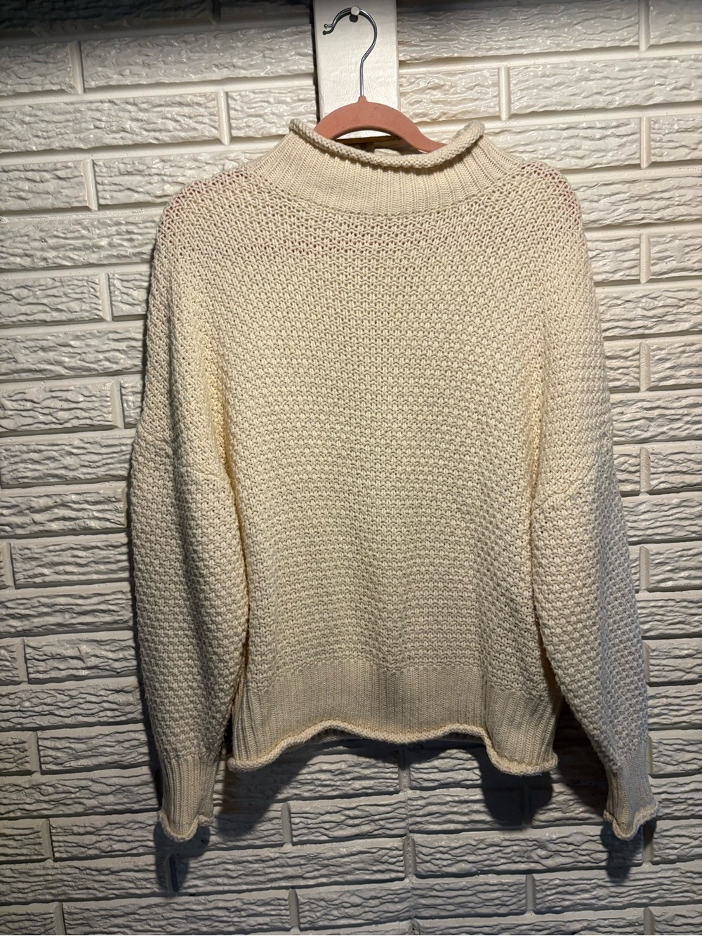 Cream Knit Turtleneck Sweater